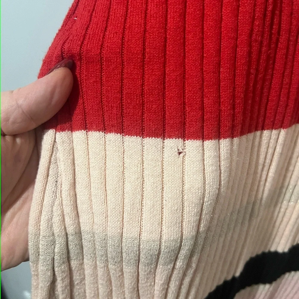 Sonia Rykiel Paris Girl's Knit Dress Size 12 Stripes Long Sleeves Modest Ribbed